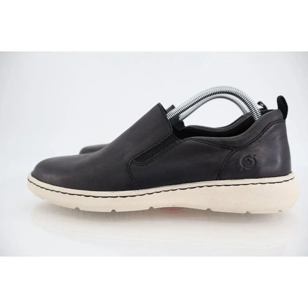Born Mitchell Loafer Slip On Black Leather Flat Shoes Comfy Men Size 9